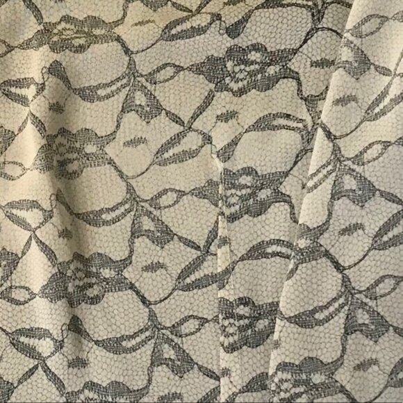 Annie Alexander Silk Lace Print Shirt Blouse Top Neutral Button Graphic Light S - Picture 9 of 12